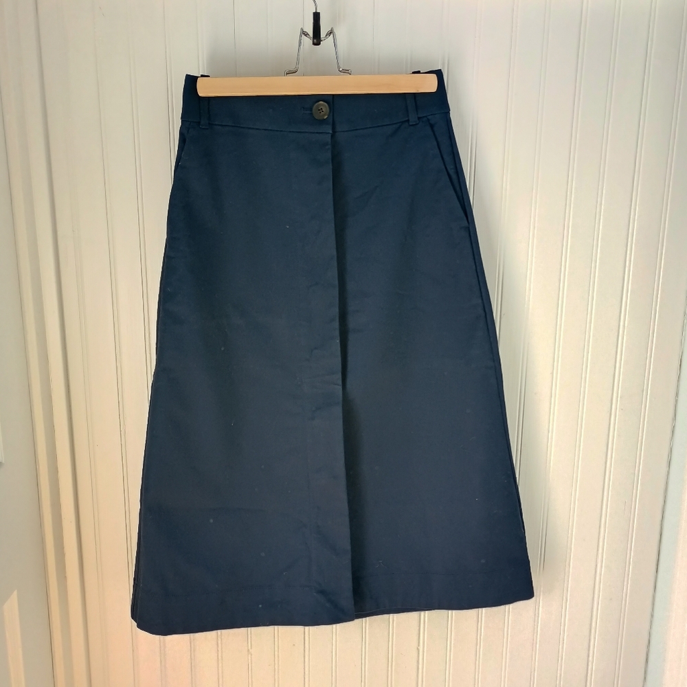 Everlane Navy Blue Women's Midi Skirt Size 00